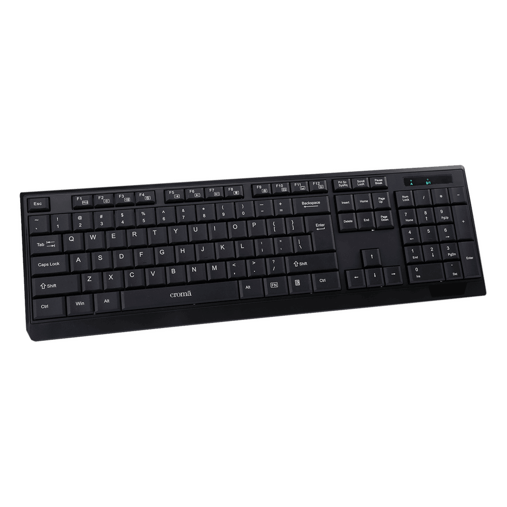 Buy Croma Wireless Keyboard & Mouse Combo (1000 DPI, Plug & Play, Black